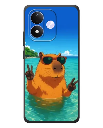 Чехол для Xiaomi Redmi Note 17 с картинкой «Морская капибара»