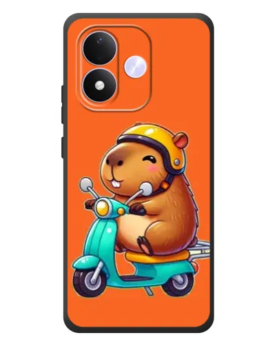 Чехол для Xiaomi Redmi Note 17 с картинкой «Капибара на скутере»