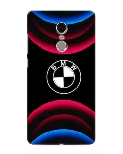 Чехол для Xiaomi Redmi Note 4 с картинкой «Логотип BMW и неоновые дуги»