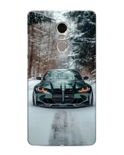 Чехол для Xiaomi Redmi Note 4 с картинкой «BMW в зимнем лесу»