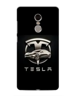 Чохол для Xiaomi Redmi Note 4 з картинкою «Tesla — срібне авто»