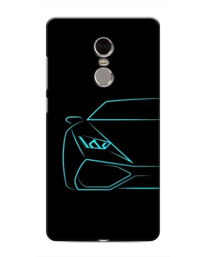 Чехол для Xiaomi Redmi Note 4 с картинкой «Голубой силуэт Lamborghini»