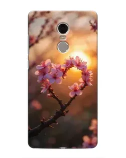 Чехол для Xiaomi Redmi Note 4 с картинкой «Розовый цвет сердце на фоне заката» Чехол для Xiaomi Redmi Note 4 с картинкой «Розовый цвет сердце на фоне заката»
