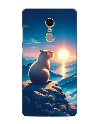 Чехол для Xiaomi Redmi Note 4 с картинкой «Закат солнца с капибарой»