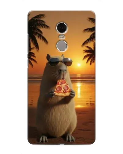 Чехол для Xiaomi Redmi Note 4 с картинкой «Капибара с пиццей»