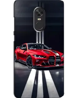 Чехол для Xiaomi Redmi Note 4X с картинкой «Красная BMW на дороге»
