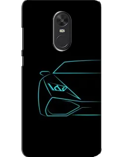 Чехол для Xiaomi Redmi Note 4X с картинкой «Голубой силуэт Lamborghini»