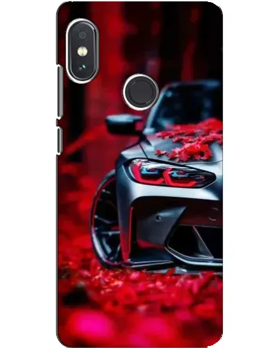 Чехол для Xiaomi Redmi Note 5 Pro с картинкой «Спортивная BMW и цветы»