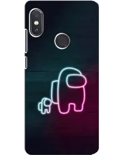 Чехол для Xiaomi Redmi Note 5 Pro с картинкой «Among Us неон-арт»