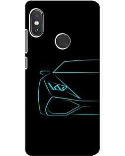 Чехол для Xiaomi Redmi Note 5 Pro с картинкой «Голубой силуэт Lamborghini»