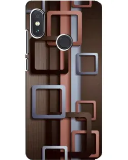Чехол для Xiaomi Redmi Note 5 Pro с картинкой «Коричневые объемные квадраты»