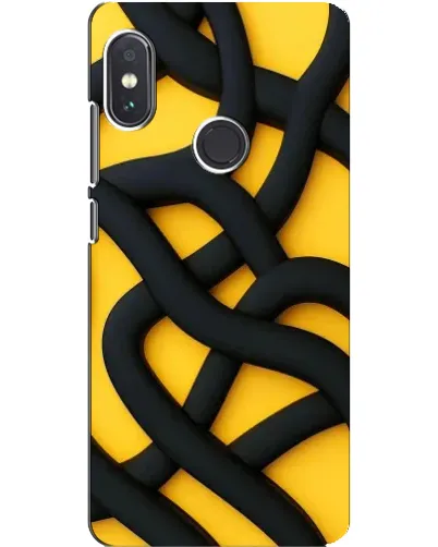 Чехол для Xiaomi Redmi Note 5 Pro с картинкой «Черное желтое переплетение»