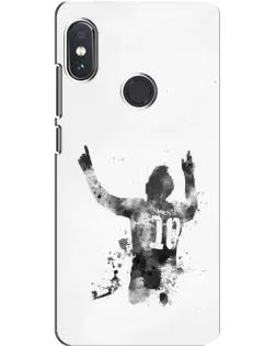 Чехол для Xiaomi Redmi Note 5 Pro с картинкой «Черно-белый силуэт Месси»