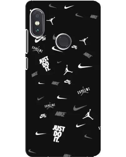 Чехол для Xiaomi Redmi Note 5 с картинкой «Nike Black Pattern»