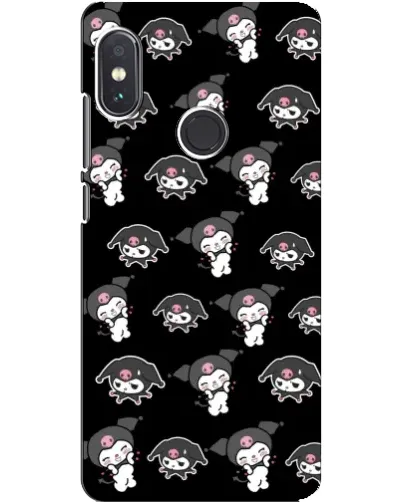 Чехол для Xiaomi Redmi Note 5 с картинкой «Черный паттерн Kuromi»