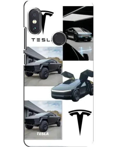 Чохол для Xiaomi Redmi Note 5 з картинкою «Колаж Cybertruck Tesla»