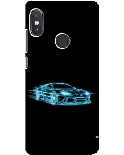 Чехол для Xiaomi Redmi Note 5 с картинкой «Неоновый контур Lamborghini»