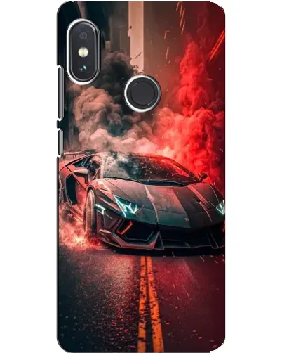 Чехол для Xiaomi Redmi Note 5 с картинкой «Lamborghini красный дым»