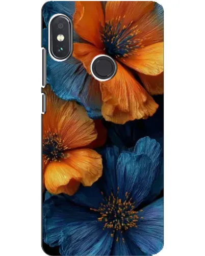 Чехол для Xiaomi Redmi Note 5 с картинкой «Яркая сине-оранжевая флора» Чехол для Xiaomi Redmi Note 5 с картинкой «Яркая сине-оранжевая флора»