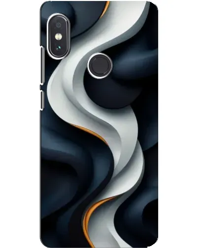 Чехол для Xiaomi Redmi Note 5 с картинкой «Объемные черно-белые ленты»