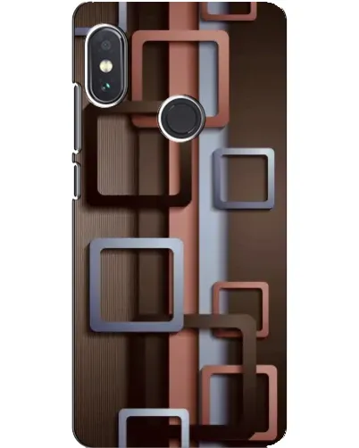 Чехол для Xiaomi Redmi Note 5 с картинкой «Коричневые объемные квадраты»