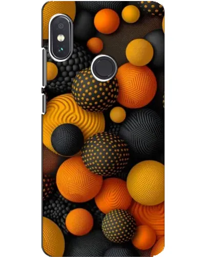 Чехол для Xiaomi Redmi Note 5 с картинкой «Объемные оранжевые сферы»