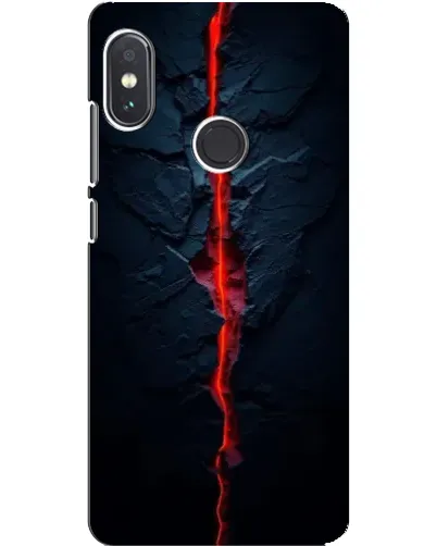 Чехол для Xiaomi Redmi Note 5 с картинкой «Kрасная лавовая трещина»