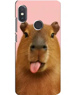 Чехол для Xiaomi Redmi Note 5 с картинкой «Капибара с языком»