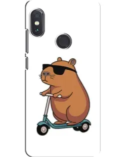 Чехол для Xiaomi Redmi Note 5 с картинкой «Капибара на самокате»