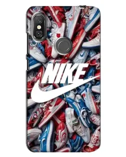Чехол для Xiaomi Redmi Note 6 Pro с картинкой «Коллаж кроссовок Найк»