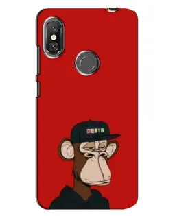 Чехол для Xiaomi Redmi Note 6 Pro с картинкой «Bored Ape — красный фон» Чехол для Xiaomi Redmi Note 6 Pro с картинкой «Bored Ape — красный фон»