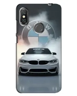 Чехол для Xiaomi Redmi Note 6 Pro с картинкой «BMW в белом дыму»