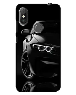 Чехол для Xiaomi Redmi Note 6 Pro с картинкой «Черная BMW — профиль»