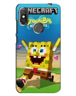 Чохол для Xiaomi Redmi Note 6 Pro з картинкою «Губка Боб Minecraft»