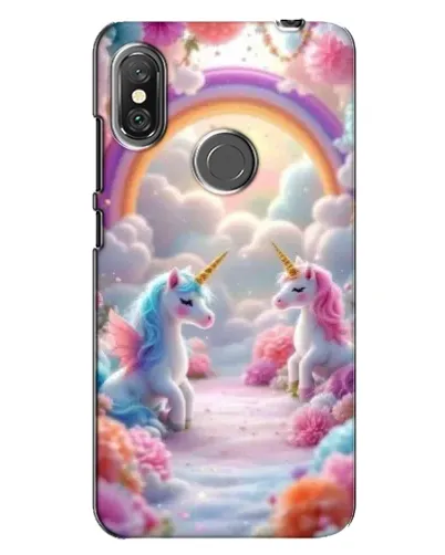 Чехол для Xiaomi Redmi Note 6 Pro с картинкой «Радуга и единороги»