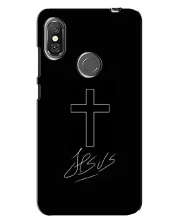 Чехол для Xiaomi Redmi Note 6 Pro с картинкой «Графический крест Jesus»
