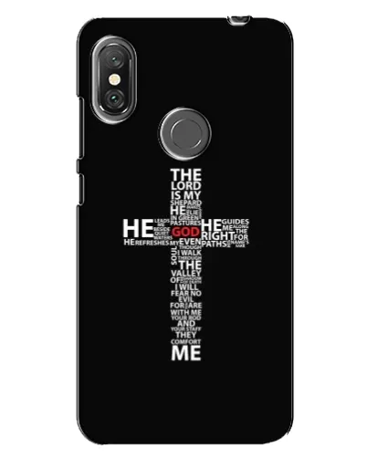 Чехол для Xiaomi Redmi Note 6 Pro с картинкой «Текстовый крест» Чехол для Xiaomi Redmi Note 6 Pro с картинкой «Текстовый крест»