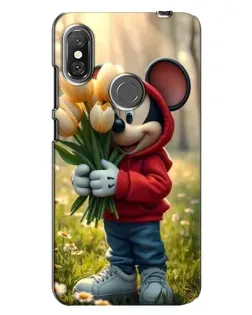 Чехол для Xiaomi Redmi Note 6 Pro с картинкой «Микки с тюльпанами» Чехол для Xiaomi Redmi Note 6 Pro с картинкой «Микки с тюльпанами»