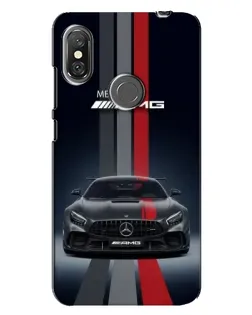 Чехол для Xiaomi Redmi Note 6 Pro с картинкой «Mercedes — белый карбон»