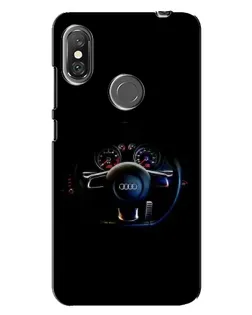 Чехол для Xiaomi Redmi Note 6 Pro с картинкой «Салон Audi — руль»