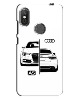 Чохол для Xiaomi Redmi Note 6 Pro з картинкою «Audi — контрастний дизайн»