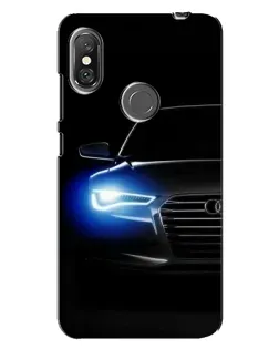 Чохол для Xiaomi Redmi Note 6 Pro з картинкою «Неоновий погляд Audi»