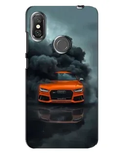Чохол для Xiaomi Redmi Note 6 Pro з картинкою «Audi у хмарах диму»