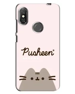 Чехол для Xiaomi Redmi Note 6 Pro с картинкой «Pusheen логотип» Чехол для Xiaomi Redmi Note 6 Pro с картинкой «Pusheen логотип»
