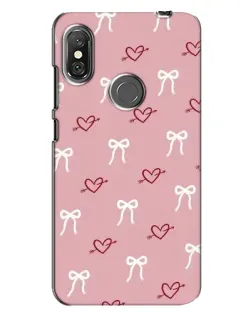 Чехол для Xiaomi Redmi Note 6 Pro с картинкой «Сердца и банты» Чехол для Xiaomi Redmi Note 6 Pro с картинкой «Сердца и банты»