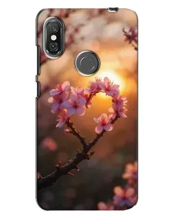 Чехол для Xiaomi Redmi Note 6 Pro с картинкой «Розовый цвет сердце на фоне заката» Чехол для Xiaomi Redmi Note 6 Pro с картинкой «Розовый цвет сердце на фоне заката»