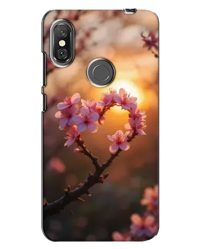 Чехол для Xiaomi Redmi Note 6 Pro с картинкой «Розовый цвет сердце на фоне заката»