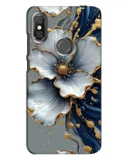 Чехол для Xiaomi Redmi Note 6 Pro с картинкой «Белый цветок и золотой флюид» Чехол для Xiaomi Redmi Note 6 Pro с картинкой «Белый цветок и золотой флюид»