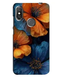 Чехол для Xiaomi Redmi Note 6 Pro с картинкой «Яркая сине-оранжевая флора» Чехол для Xiaomi Redmi Note 6 Pro с картинкой «Яркая сине-оранжевая флора»