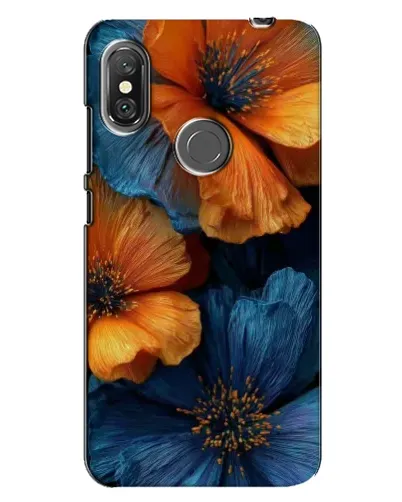 Чехол для Xiaomi Redmi Note 6 Pro с картинкой «Яркая сине-оранжевая флора» Чехол для Xiaomi Redmi Note 6 Pro с картинкой «Яркая сине-оранжевая флора»